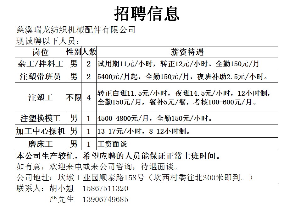 【2025合肥】最新注塑行业招聘资讯速递